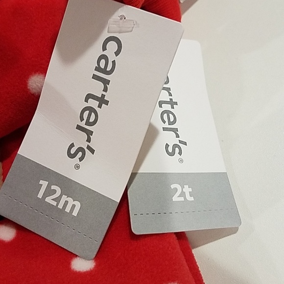 Carter's Christmas Red Reindeer Sleeper Toddler 12 months Pajamas Baby Footed - Picture 4 of 5